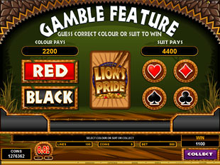 free Lions Pride slot gamble feature