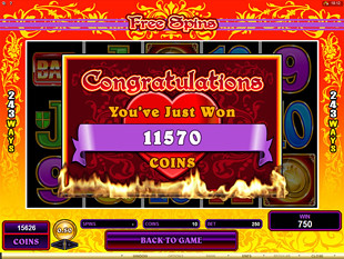 free Burning Desire slot free spins prize