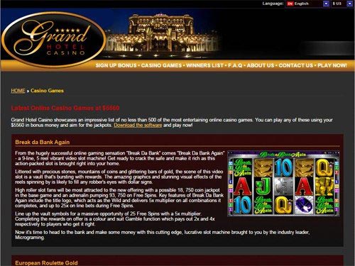 Grand Hotel Casino Games