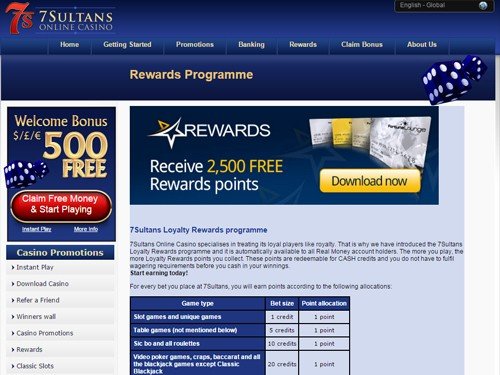 7 Sultans Casino Rewards