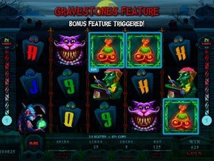 free Alaxe in Zombieland slot gravestone feature