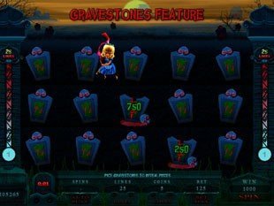 free Alaxe in Zombieland slot gravestone bonus round