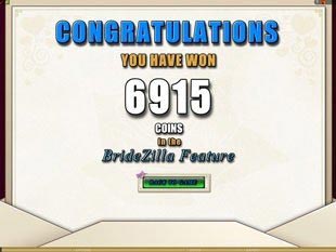 free Bridezilla slot free spins feature prize
