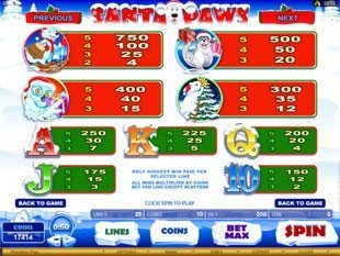free Santa Paws slot payout