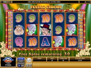 free Flying Circus slot free games re-triggered