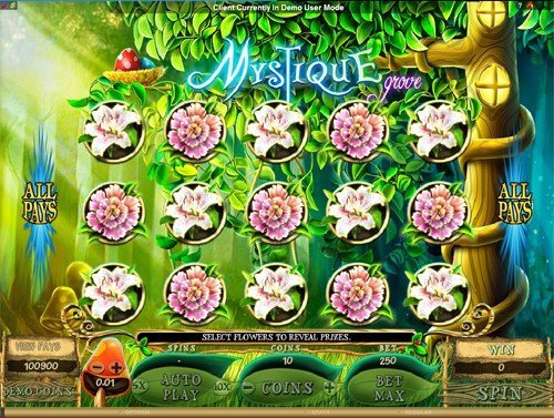 free Mystique Grove slot pick and win bonus game