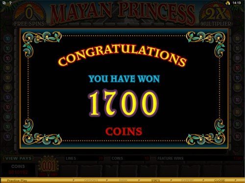 free Mayan Princess slot free spins win