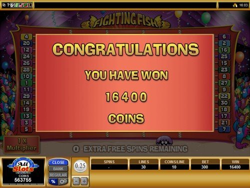 free Fighting Fish slot free spins feature prize