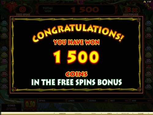 free Queen of the Jungle slot free spins total prize