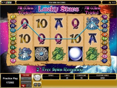 free Lucky Stars slot free spins feature