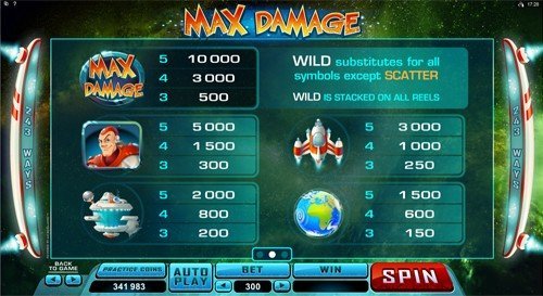 free Max Damage slot game payout