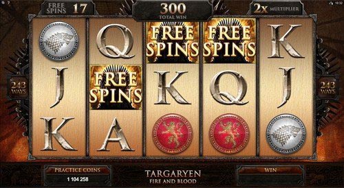 free Game of Thrones - 243 Ways slot free spins feature