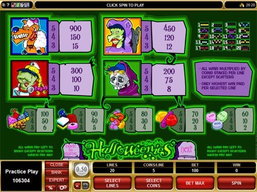 free Halloweenies slot game symbols