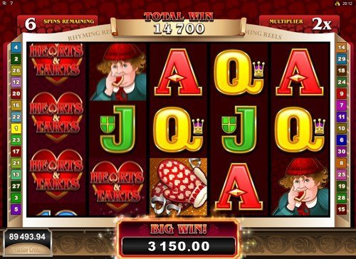 free Rhyming Reels Hearts & Tarts slot free spins