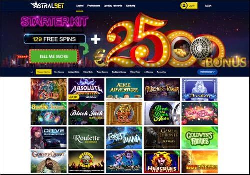 AstralBet Casino Home