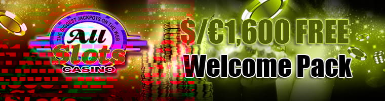 All Slots Casino $/€1,600 Welcome Bonus Package