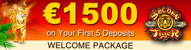 up to 100% up to €1,500 Welcome Bonus from Golden Tiger Casino