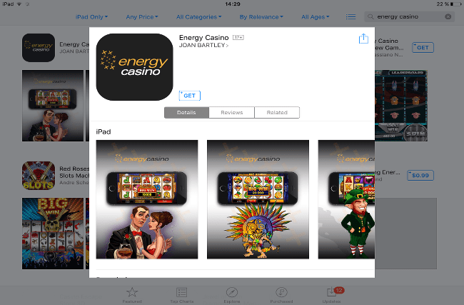 iPad Energy Casino app