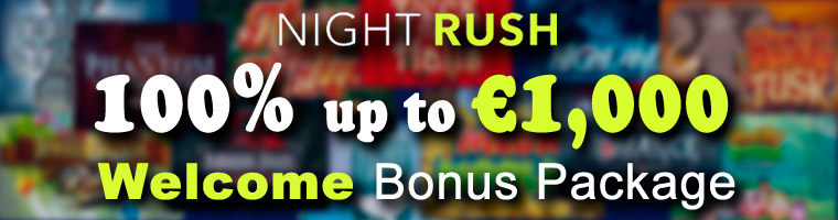€1,000 Wlecome for 2 deposits from NightRush Casino