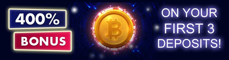 400% Bitcoin Bonus Unlimited on Sign-Up from 7 Reels Casino