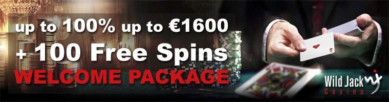 up to 100% up to €1,600 + 100 Extra Spins Welcome Bonus from Wild Jack Online Casino